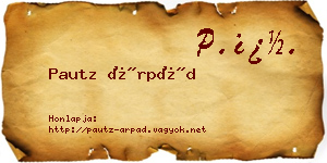 Pautz Árpád névjegykártya